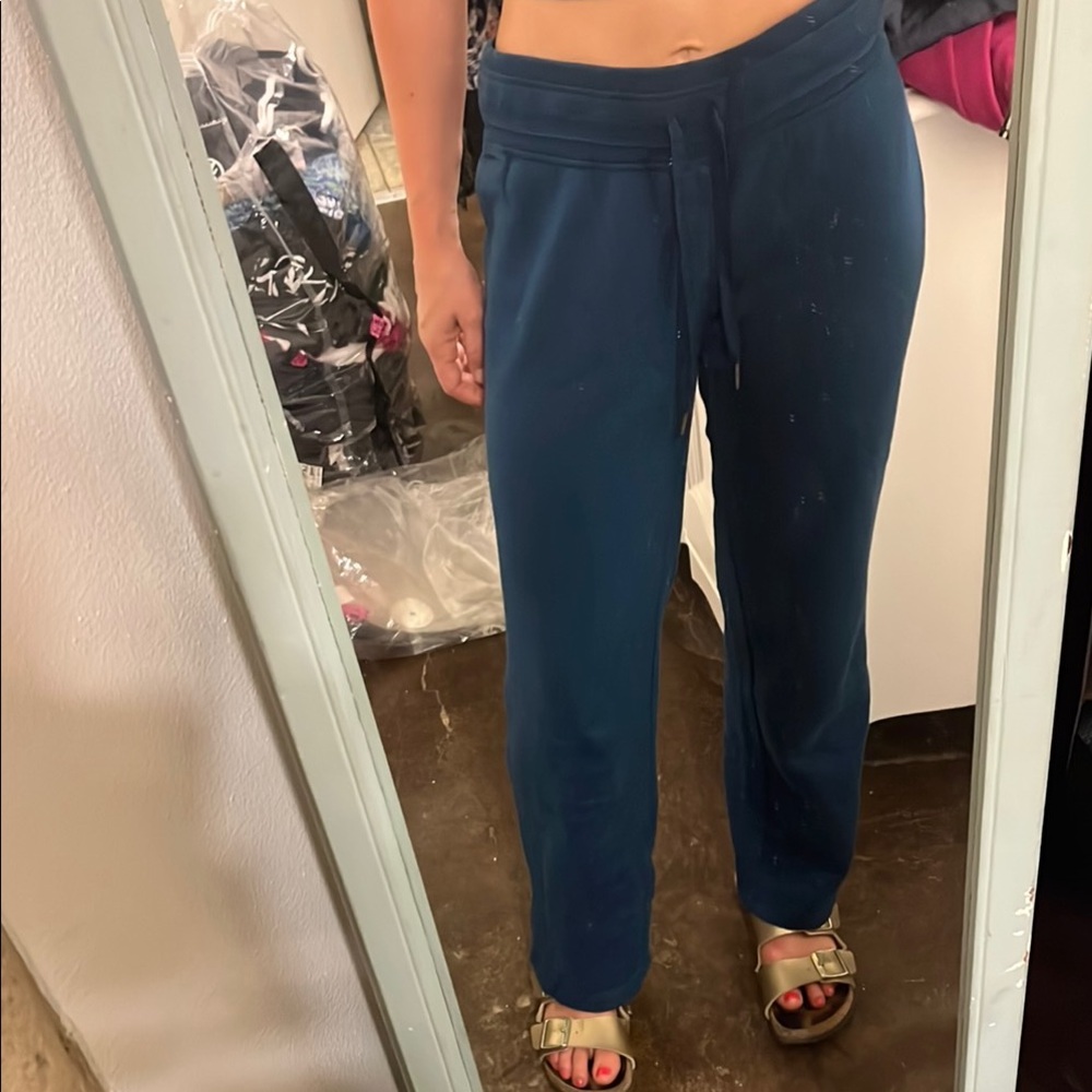 Stylish Blue straight leg sweatpants